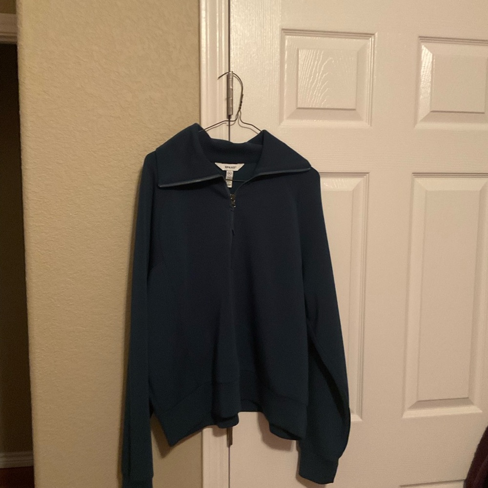 SPANX Airessentials emerald/teal half-zip pullover